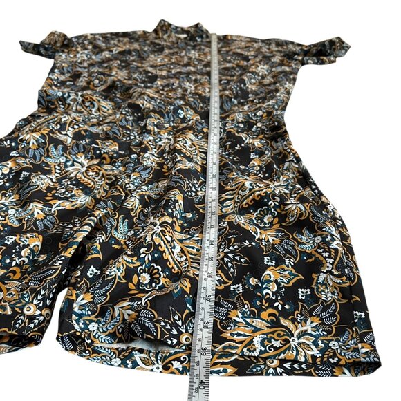 Romper Jack Floral Paisley Shorts Jumpsuit Black Size‎ L Maximalist Camp Preppy - Picture 12 of 12